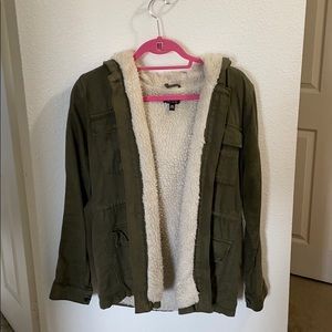 TOPSHOP Size 6 Green army jacket with trim
